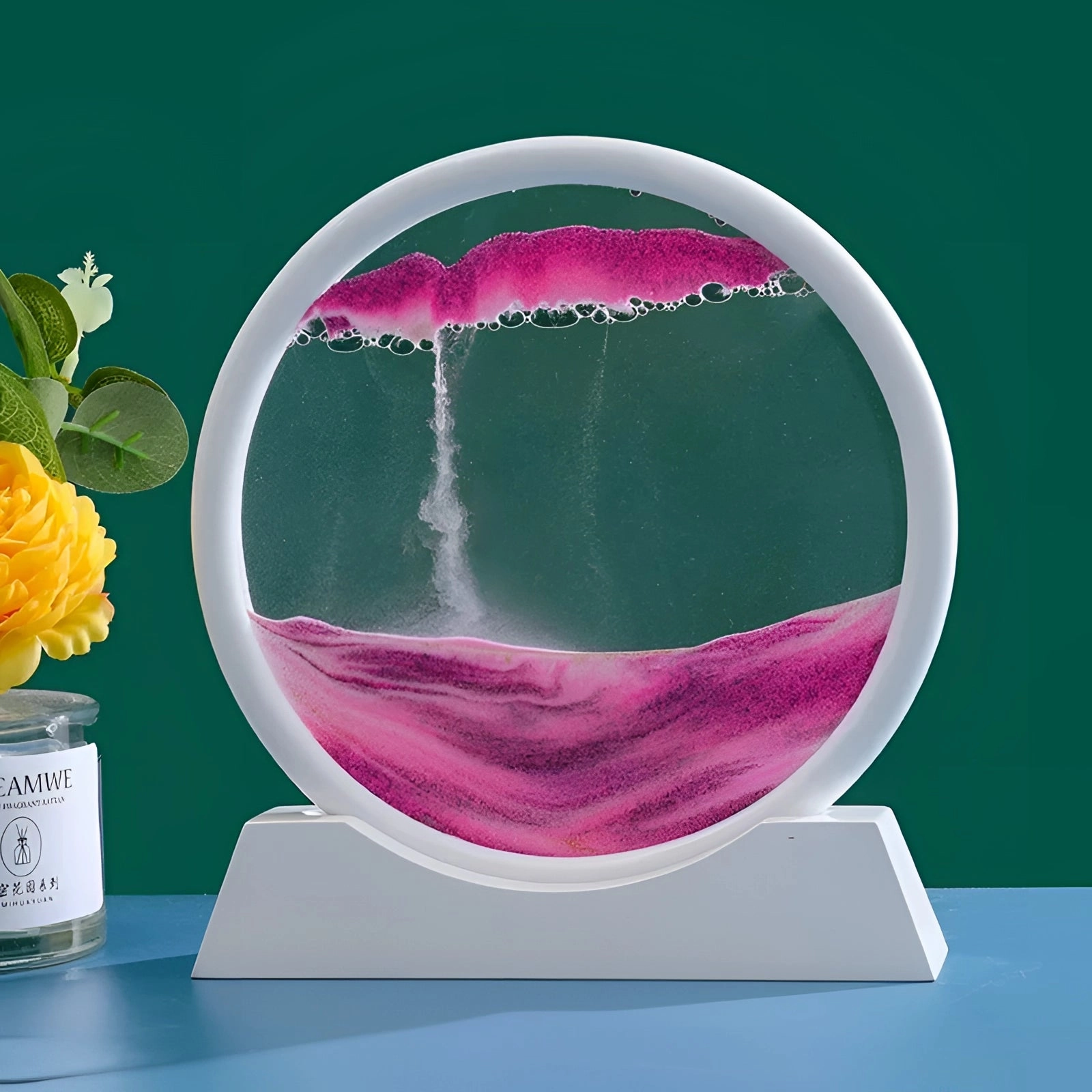 Luxury Round Sand Art Frame - Interactive Kinetic Display Decor