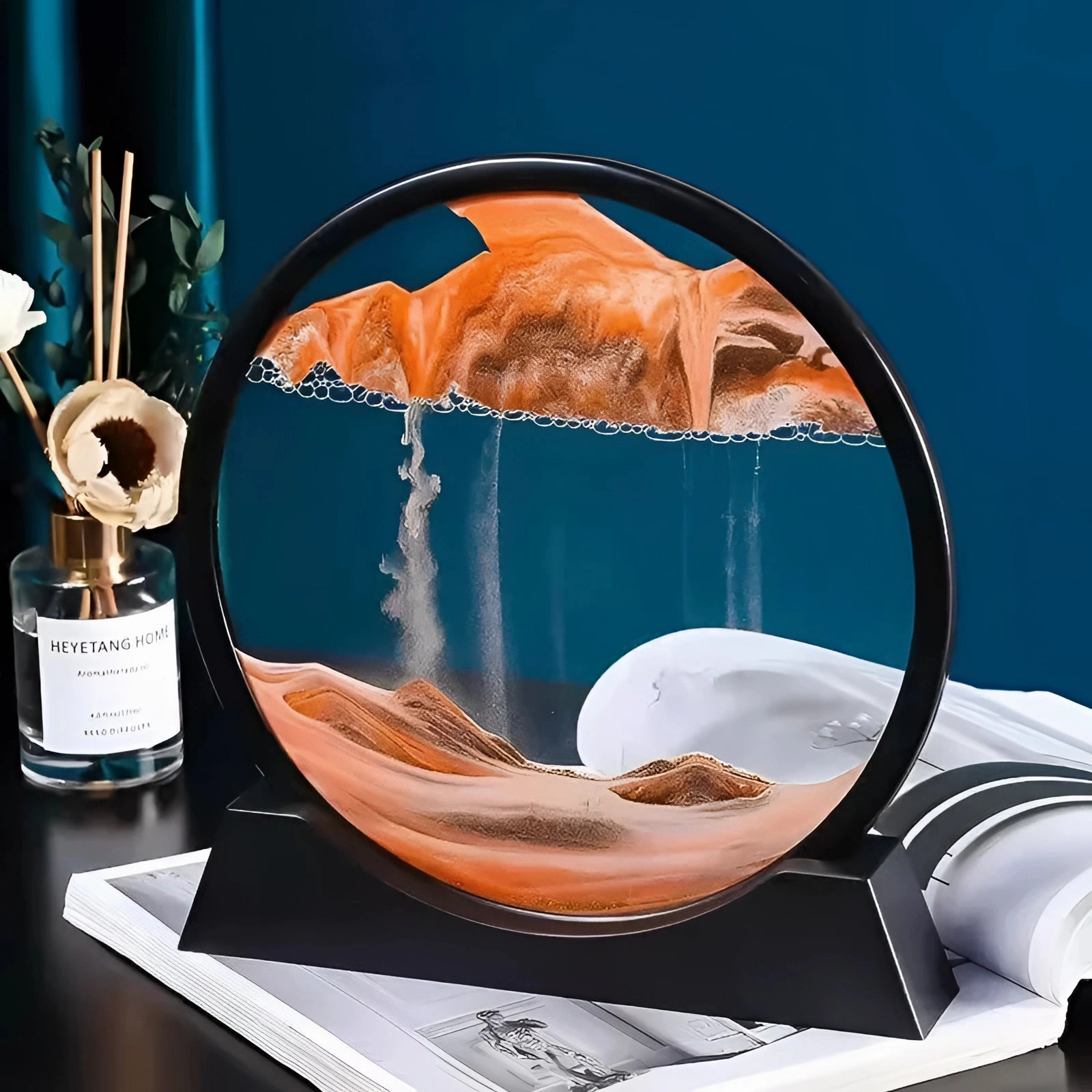 Luxury Round Sand Art Frame - Interactive Kinetic Display Decor