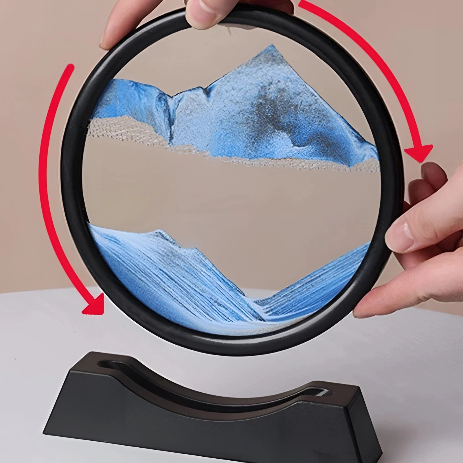 Luxury Round Sand Art Frame - Interactive Kinetic Display Decor