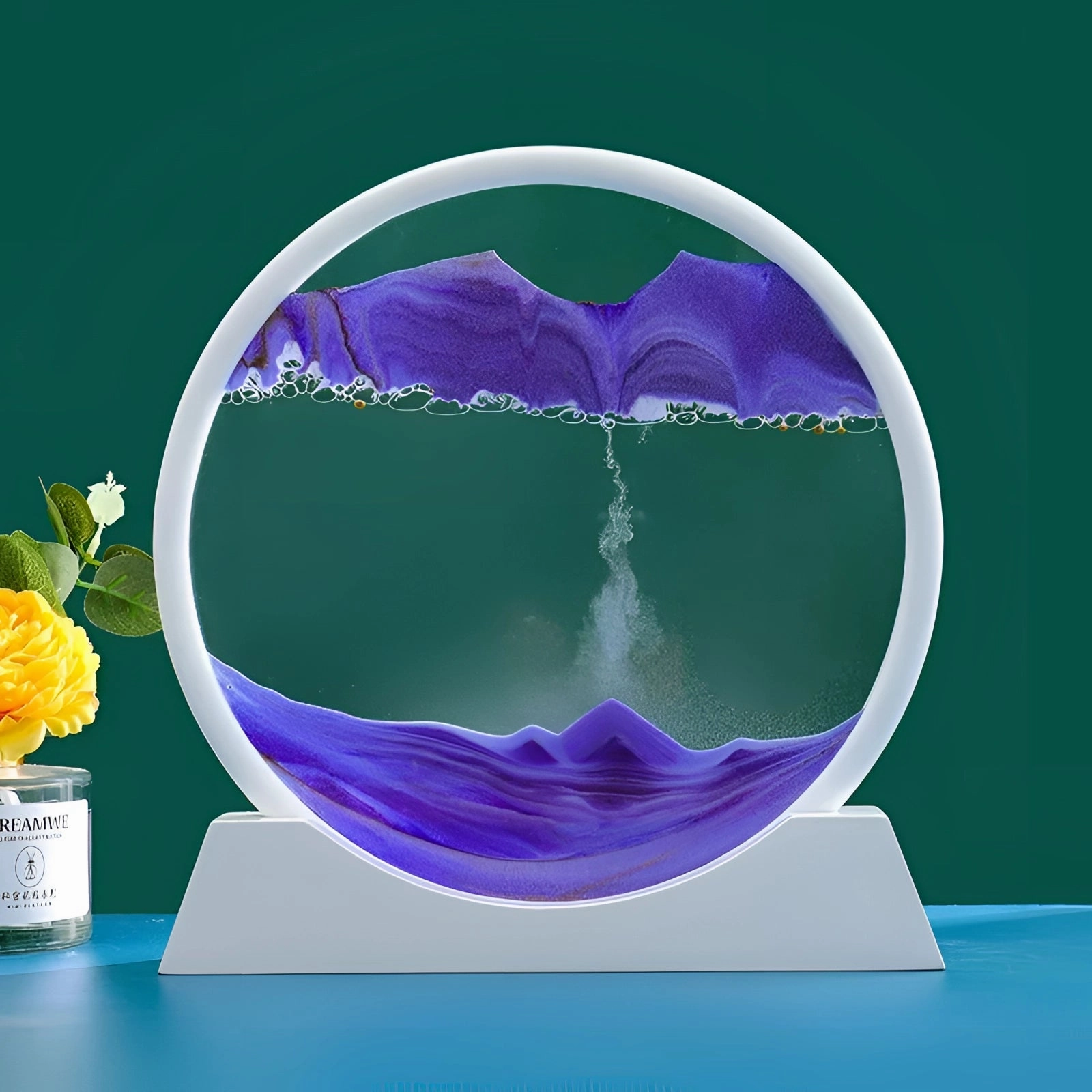 Luxury Round Sand Art Frame - Interactive Kinetic Display Decor