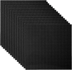 LVHERO Classic Baseplates Building Plates for Building Bricks 100% Compatible with All Major Brands-Baseplate, 10" x 10", Pack of 16 (Black)