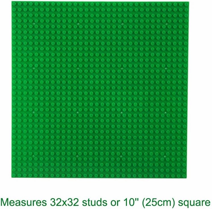 LVHERO Classic Baseplates Building Plates for Building Bricks 100% Compatible with All Major Brands-Baseplate, 10" x 10", Pack of 16 (Green)
