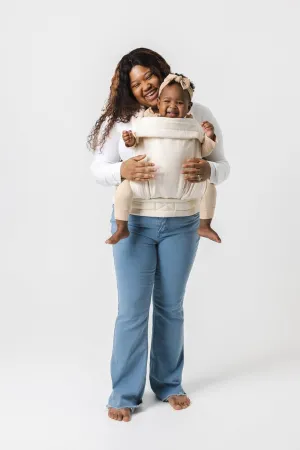 Mabē Monarch Ergonomic Baby Carrier - Premium Cotton Soft Structured Infant Carrier with Hip Healthy Design, 3 Carry Positions for Newborn to Toddler (7-35lbs), Breathable (Ivory)