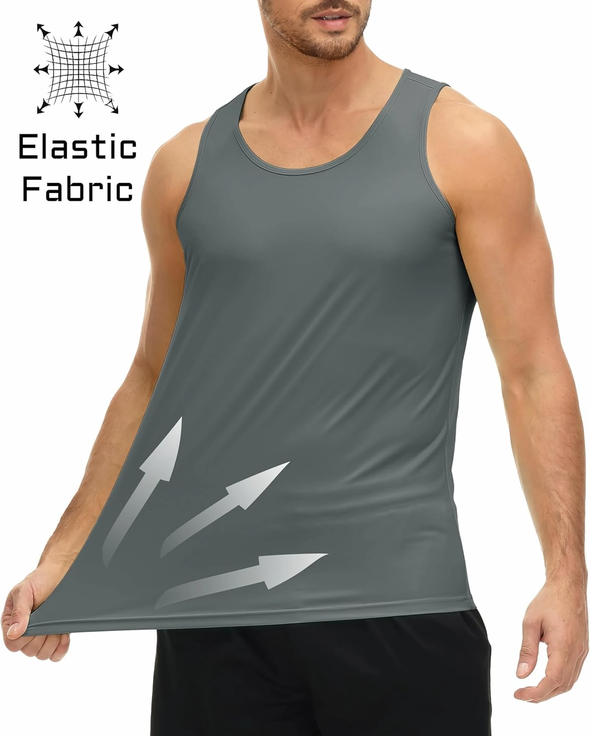 MAGCOMSEN Men's UPF 50  Tank Top Quick Dry Summer Workout Muscle Sleeveless Shirts for Swim Beach Bodybuilding