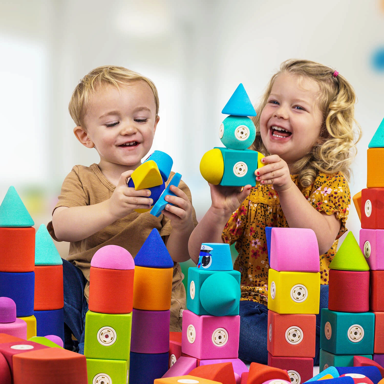 Magnetic Foam Builder Set-50 Piece | Blockaroo