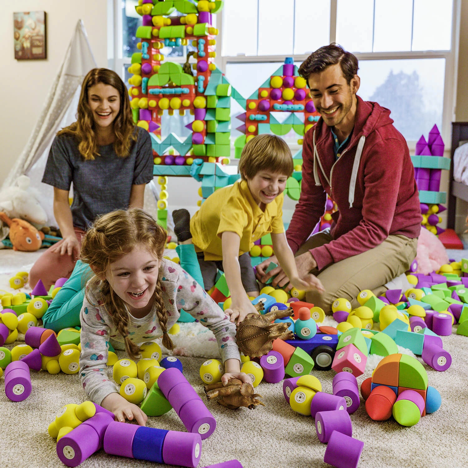 Magnetic Foam Builder Set-50 Piece | Blockaroo
