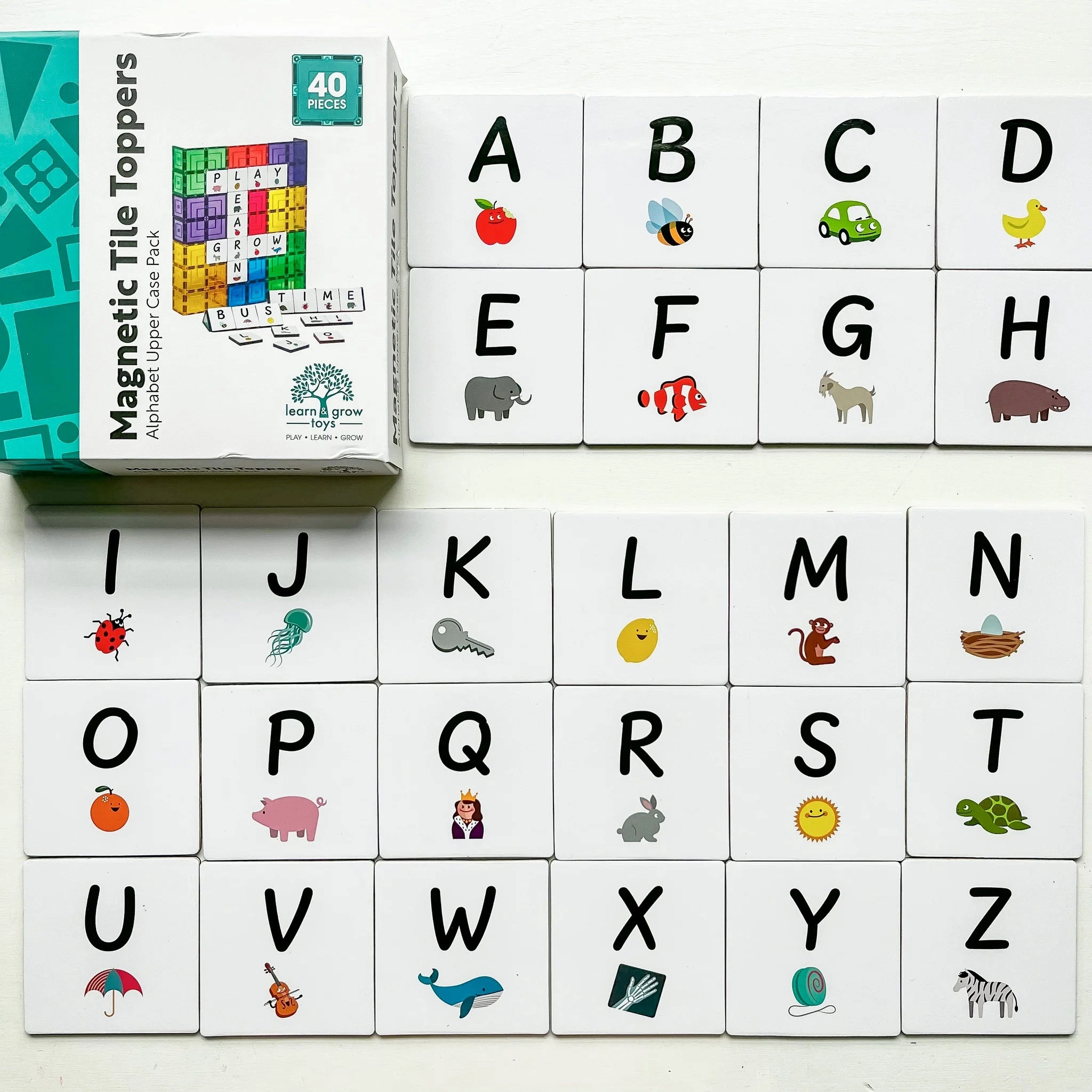 Magnetic Tile Topper - Alphabet Upper Case Pack - 40 Piece