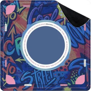 Mahjong Mat for Table Abstract bright graffiti bricks paint drips words graffiti style 31.5" x 31.5" Non-Slip Noise-Reducing Game Mat Premium Mahjong Accessories for Poker Dominoes Board Games