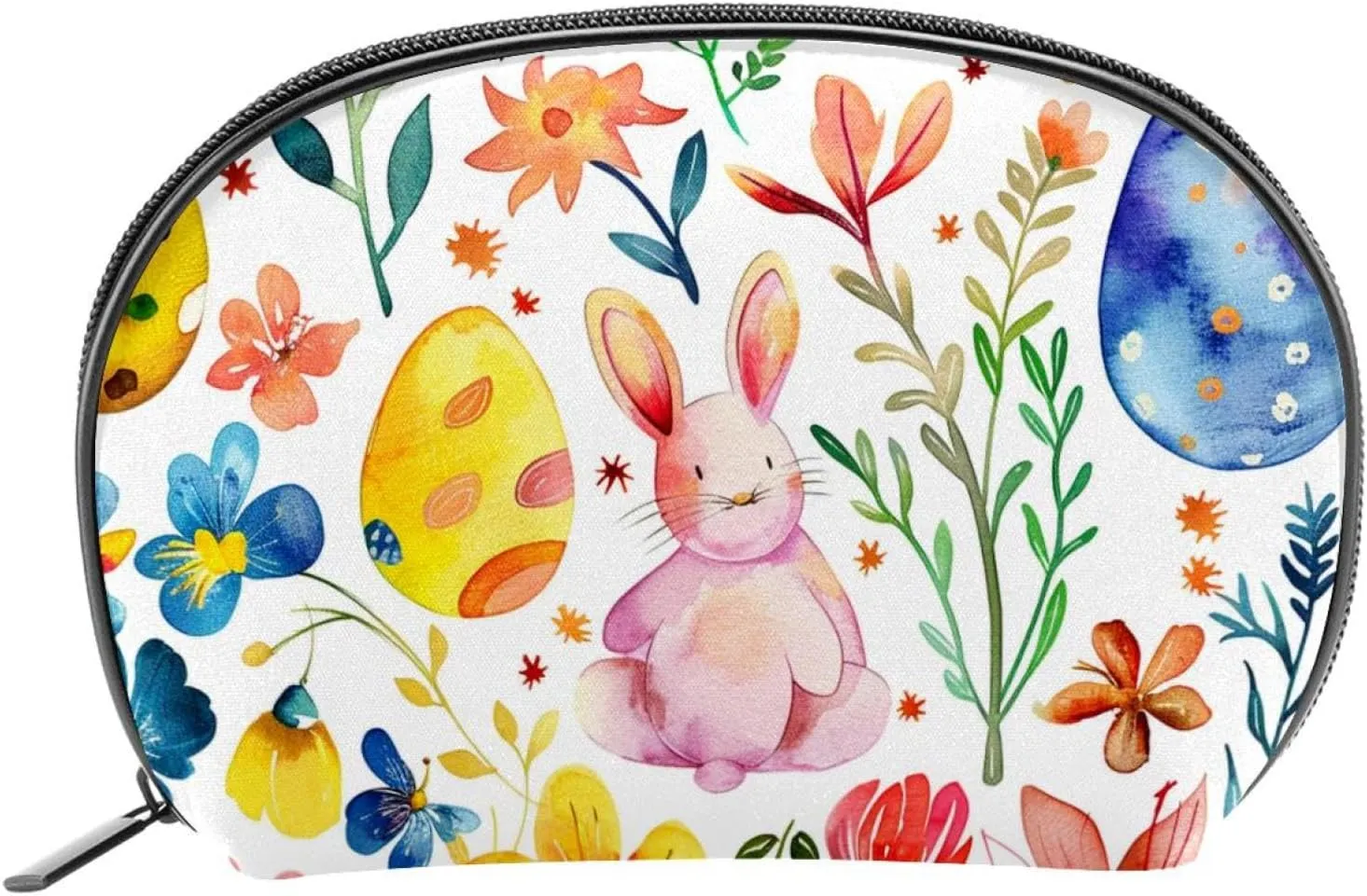 Makeup Bag Organizer,Cosmetic Bags for Women,Easter Bunny Eggs Butterflies Floral,Small Makeup Pouch
