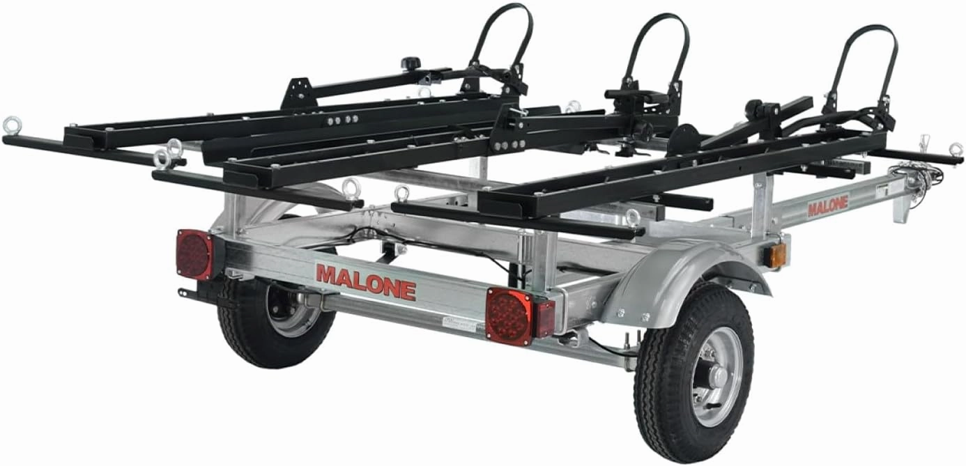 Malone MPG586B3 EcoLight 3 Bike Trailer with 3 Carriers | Supports Bicycles, Fat Bikes, and E-Bikes | 400 lbs Load Capacity | 20"-29" Wheels with up to 5" Wide Tires