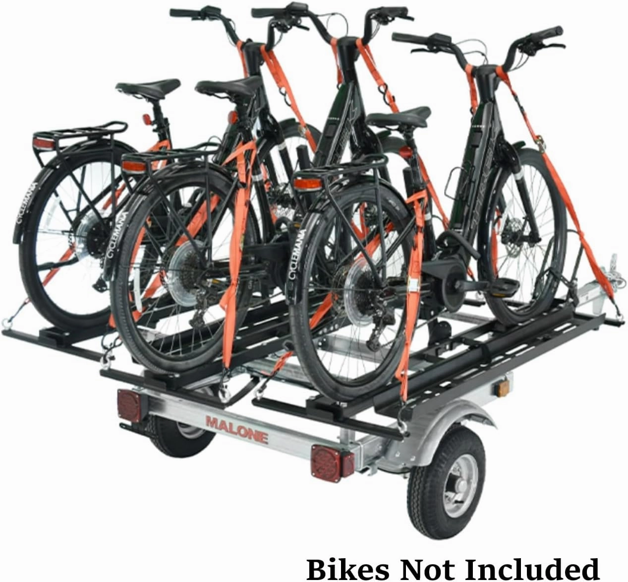 Malone MPG586B3 EcoLight 3 Bike Trailer with 3 Carriers | Supports Bicycles, Fat Bikes, and E-Bikes | 400 lbs Load Capacity | 20"-29" Wheels with up to 5" Wide Tires