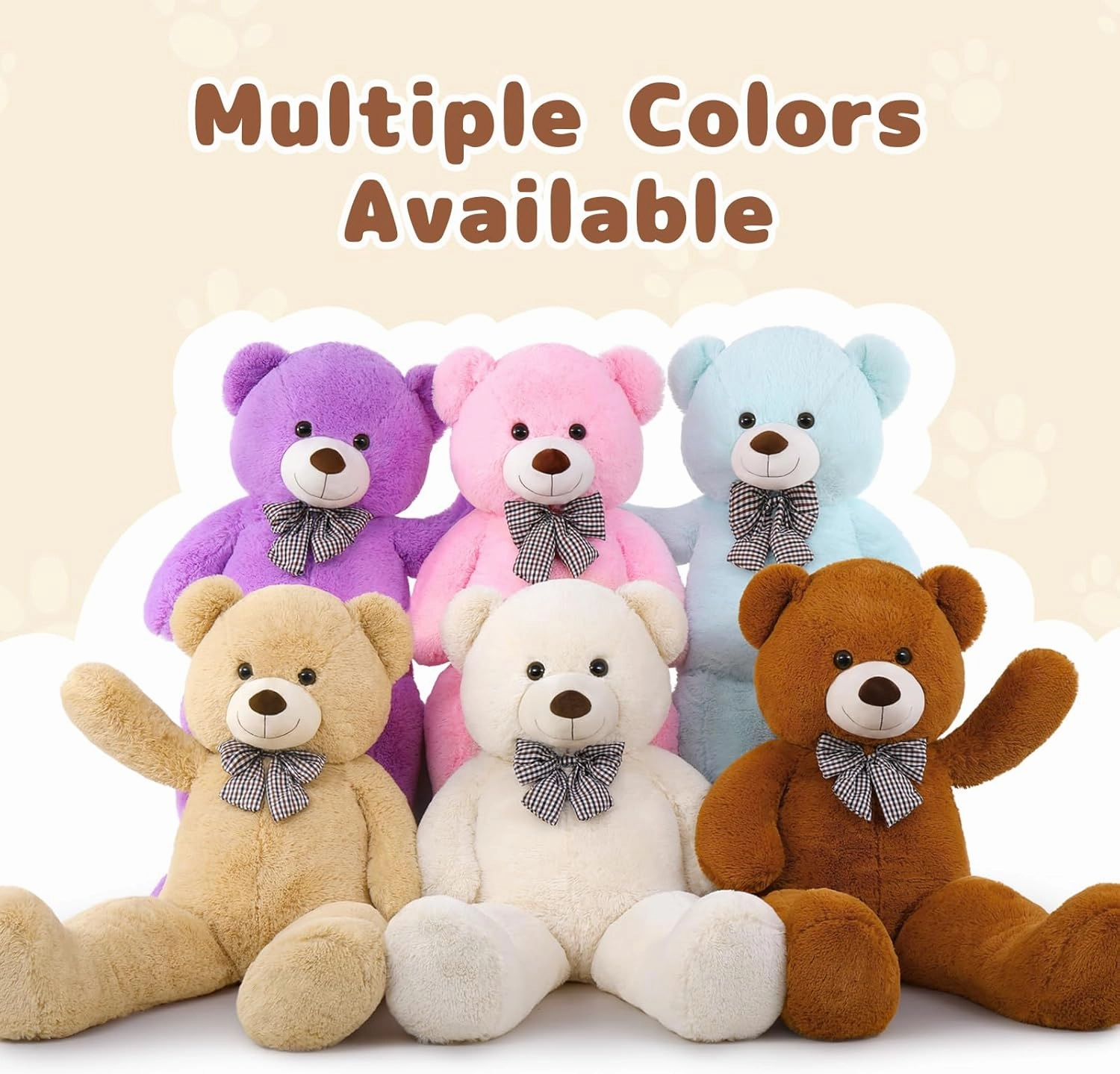 MaoGoLan Big Teddy Bear 55 inches Giant Bear Stuffed Animals Large Plushies Life Size Teddy for Children Adults