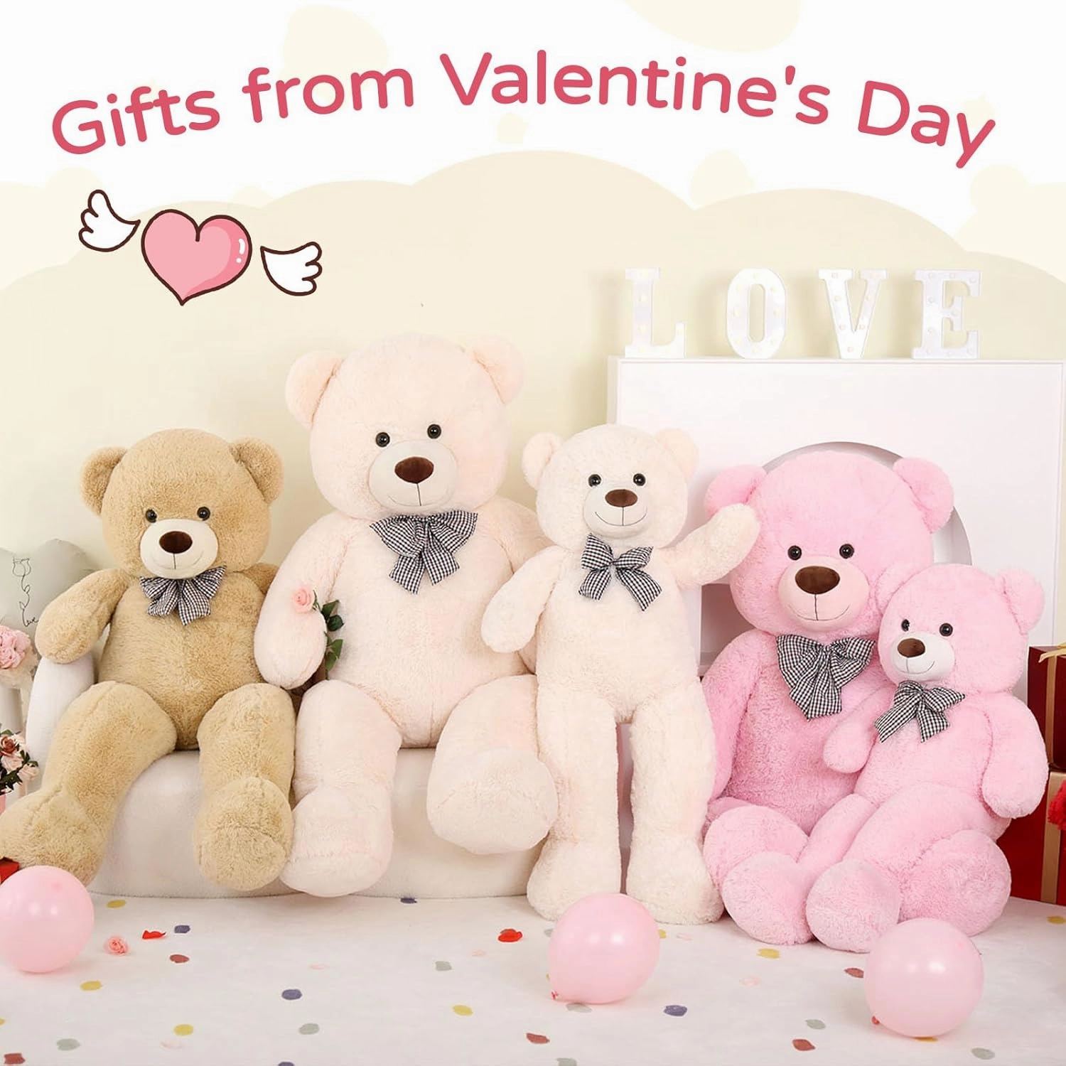 MaoGoLan Big Teddy Bear 55 inches Giant Bear Stuffed Animals Large Plushies Life Size Teddy for Children Adults