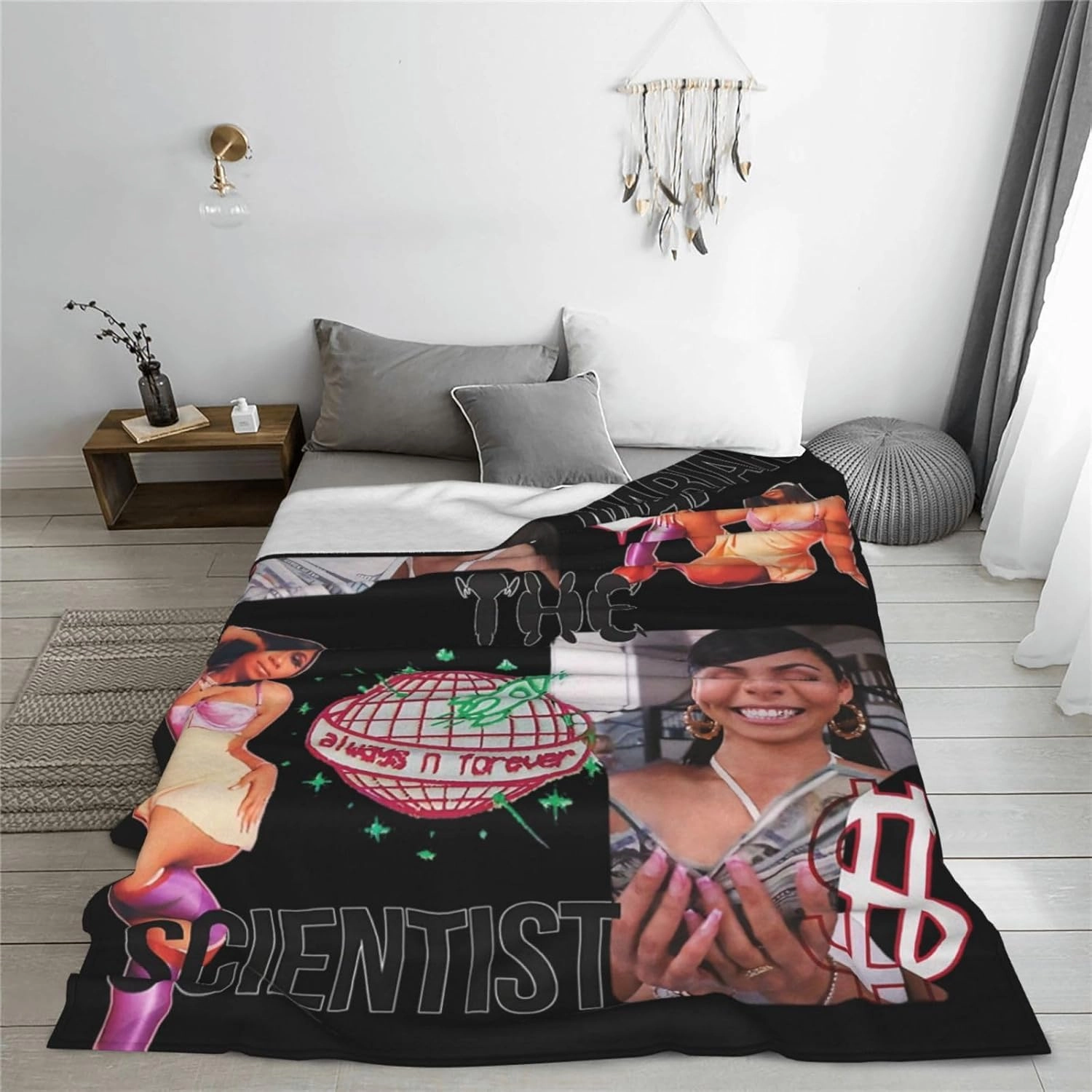 Mariah The Music Scientist Fleece Throw Blanket Flannel Air Conditioning Quilt for Couch Camping Travel 80"x60"