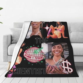 Mariah The Music Scientist Fleece Throw Blanket Flannel Air Conditioning Quilt for Couch Camping Travel 80"x60"