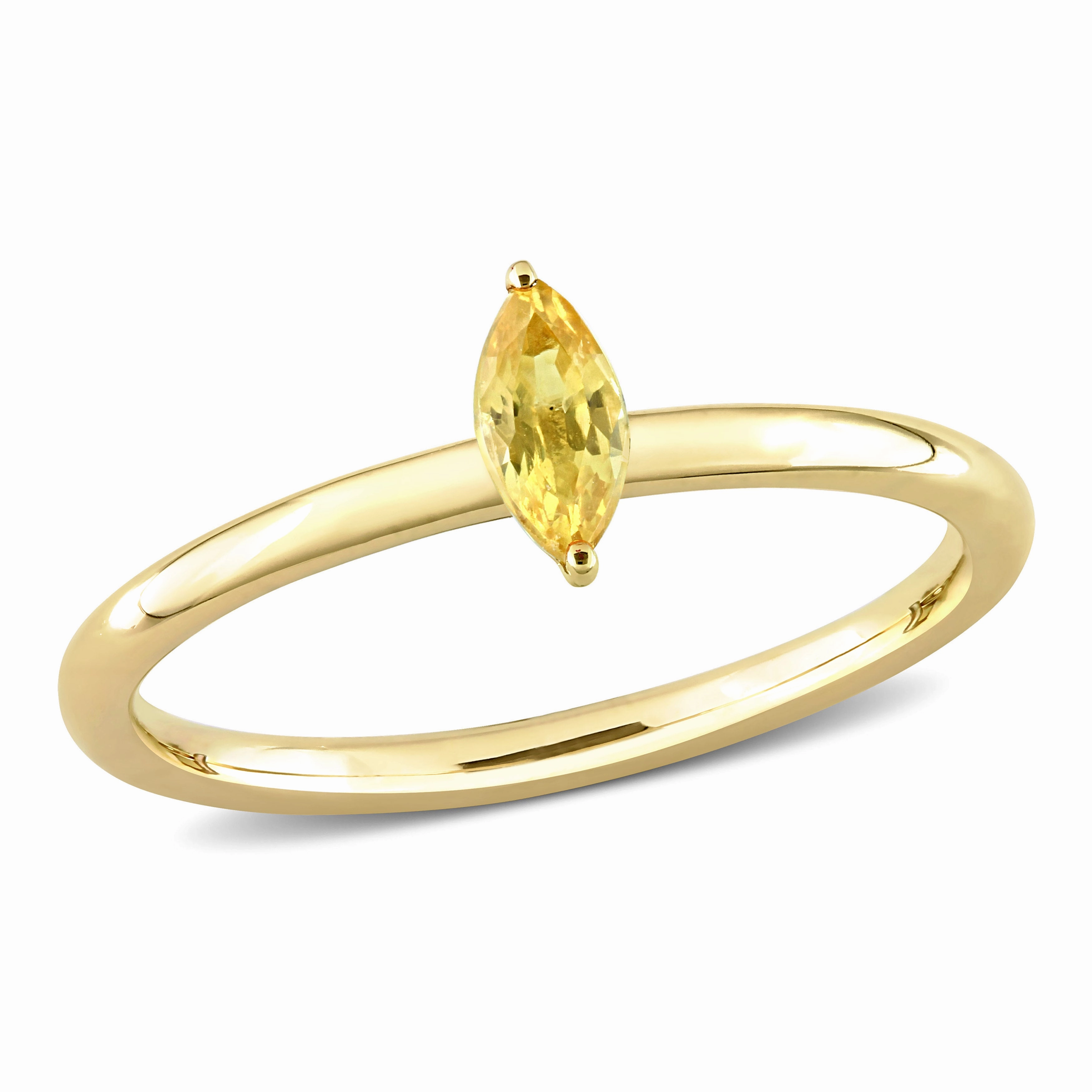 Marquise Cut Yellow Sapphire Ring in 10k Yellow Gold