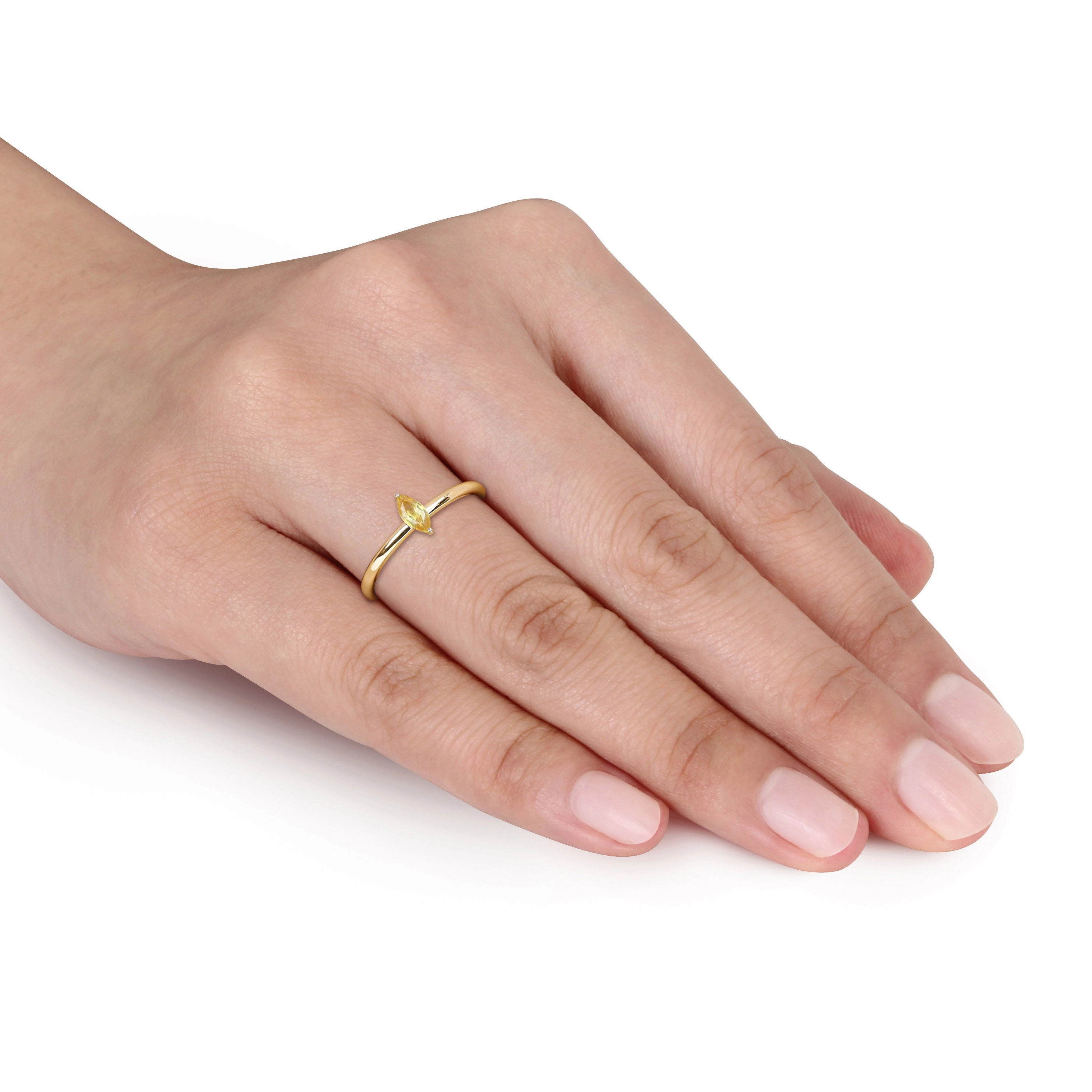 Marquise Cut Yellow Sapphire Ring in 10k Yellow Gold