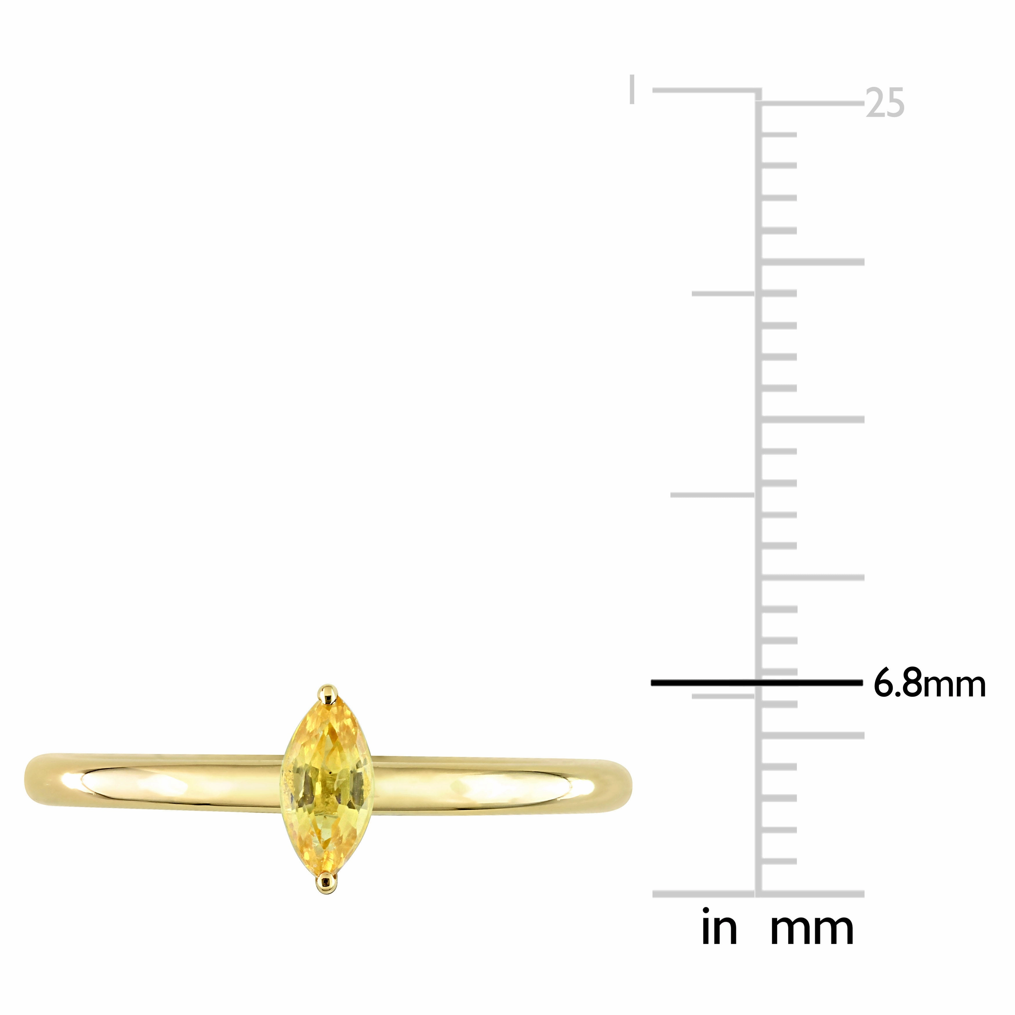 Marquise Cut Yellow Sapphire Ring in 10k Yellow Gold