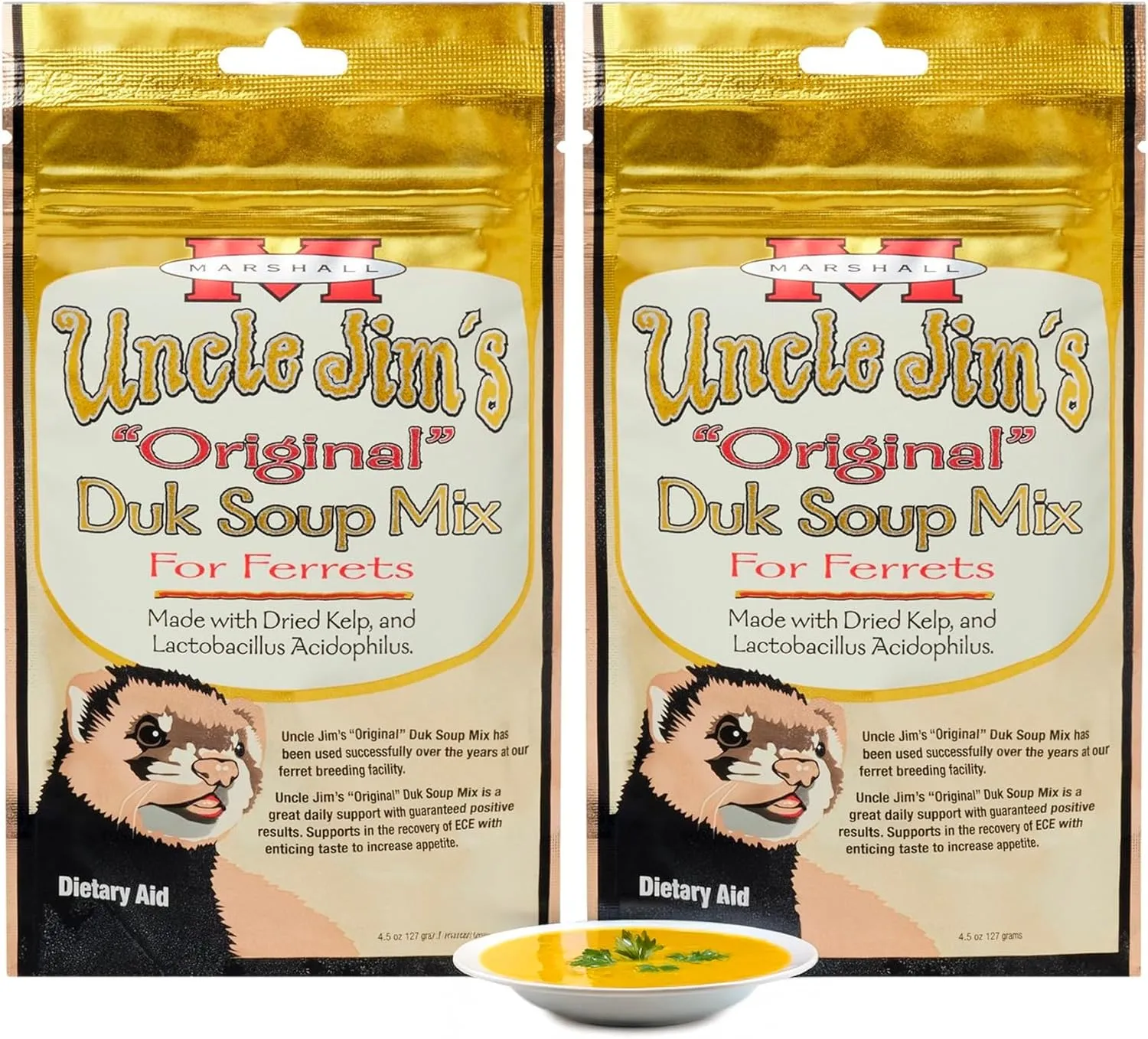 Marshall Pet Products Uncle Jim's DUK Soup Mix - 4.5 Oz Nutritional Support for Ferrets, Boosts Appetite, Aids Recovery, and Promotes Digestive Health (Pack of 2)