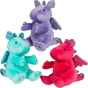 Mary Meyer Stuffed Animal Smootheez Pillow-Soft Toy, 3 Piece Bundle, Little Gems Dragons