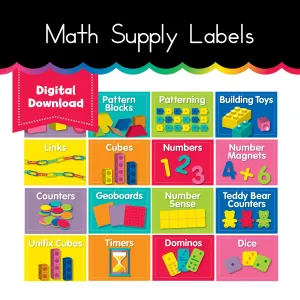Math Supply Labels | Printable Resource