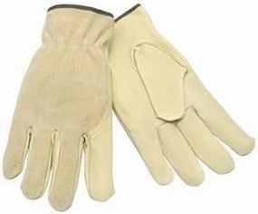 MCR Safety 3405XL Grain Pigskin Driver Gloves with Split Pigskin Back and keystone thumb, Cream/Tan, X-Large, 1-Pair