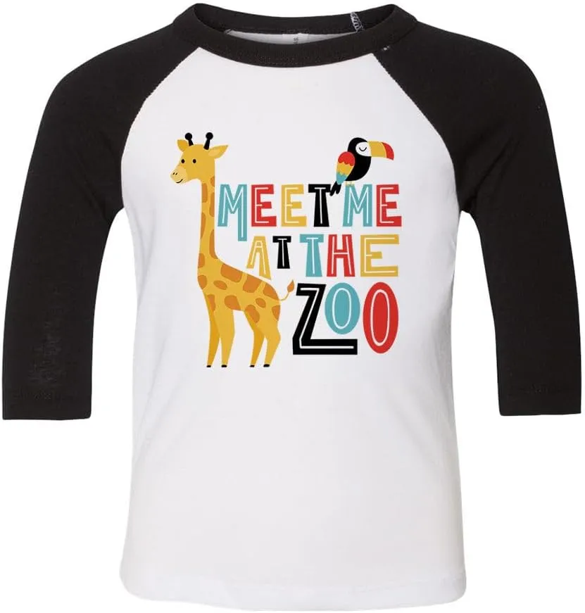 Meet Me at The Zoo Kids Three-Quarter Raglan Sleeve Baseball Shirt Toddler