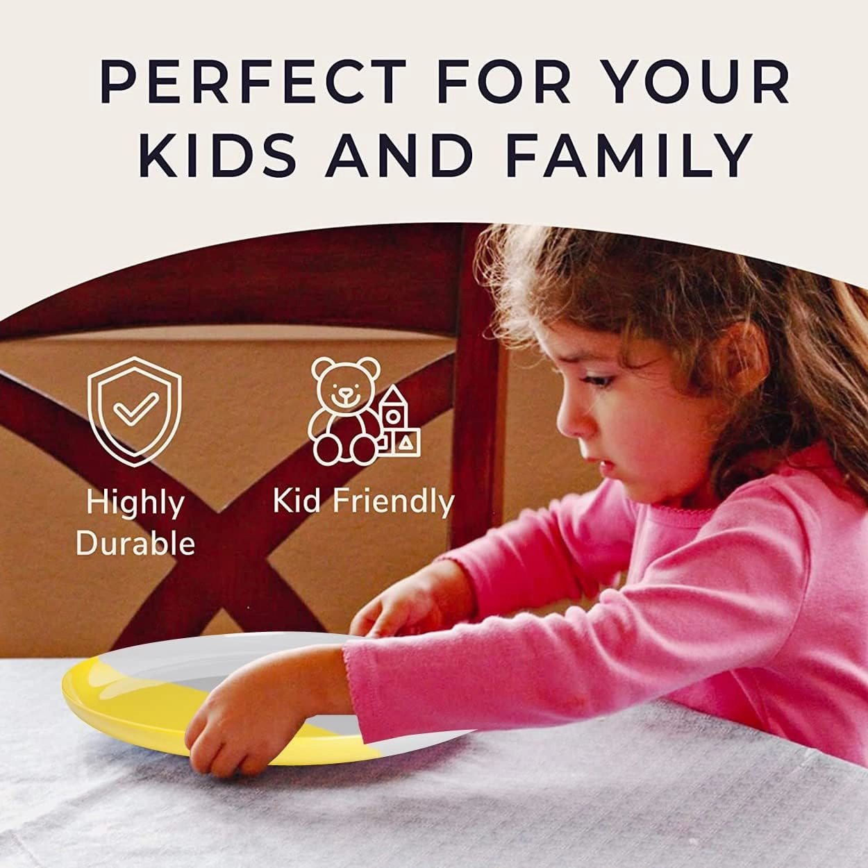 Melamine Side Plates, Set of 4, Gray/Lemon, Injection Molded, Durable, Dishwasher Safe, Chip and Break-Resistant, Kid-Friendly, Indoor/Outdoor Use