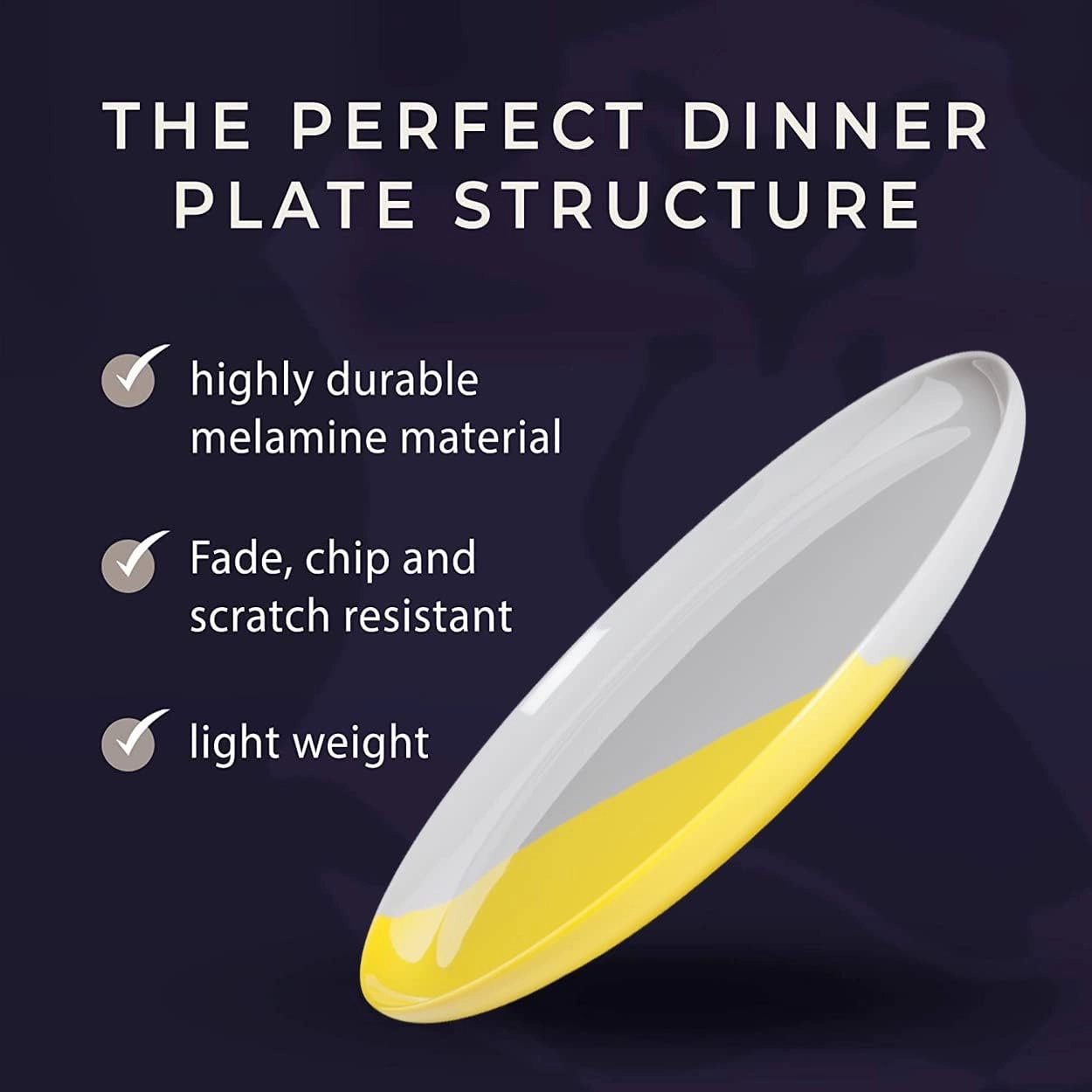 Melamine Side Plates, Set of 4, Gray/Lemon, Injection Molded, Durable, Dishwasher Safe, Chip and Break-Resistant, Kid-Friendly, Indoor/Outdoor Use