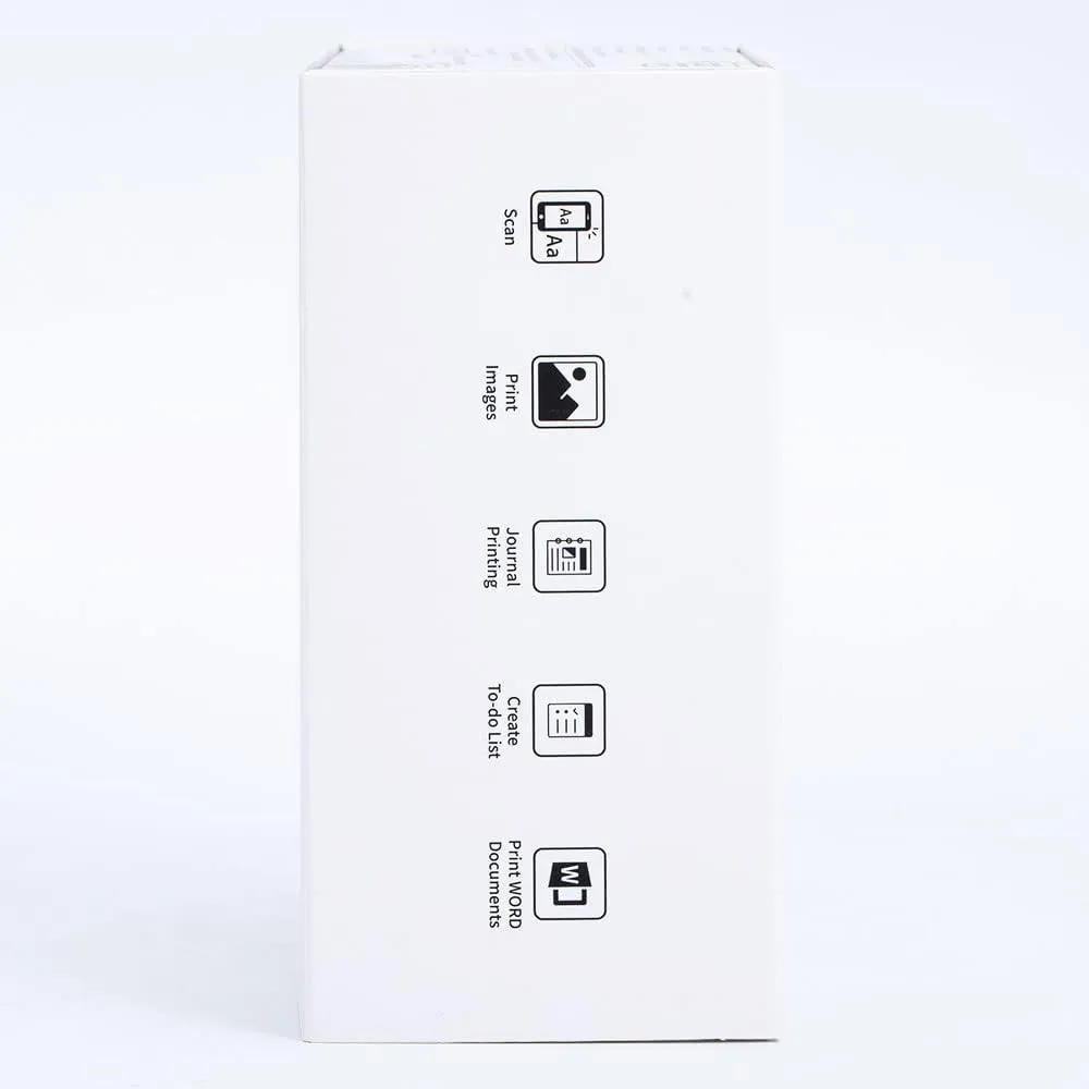 Memoking Mini Portable Printer - T02 Inkless Pocket Thermal Sticker Maker Mini Sticker Printer Mobile Label Maker for Student, Gift, White (Bunny Case Not Included)