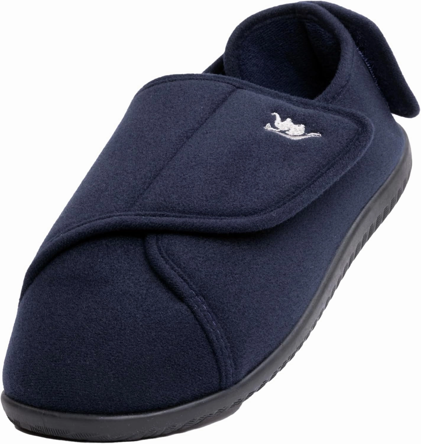 Men's Memory Foam Diabetic Slippers with Adjustable Closure, Extra Wide Comfy Warm Plush Fleece Arthritis Edema Swollen Diabetic House Shoes Machine Washable with Anti Slip Sole