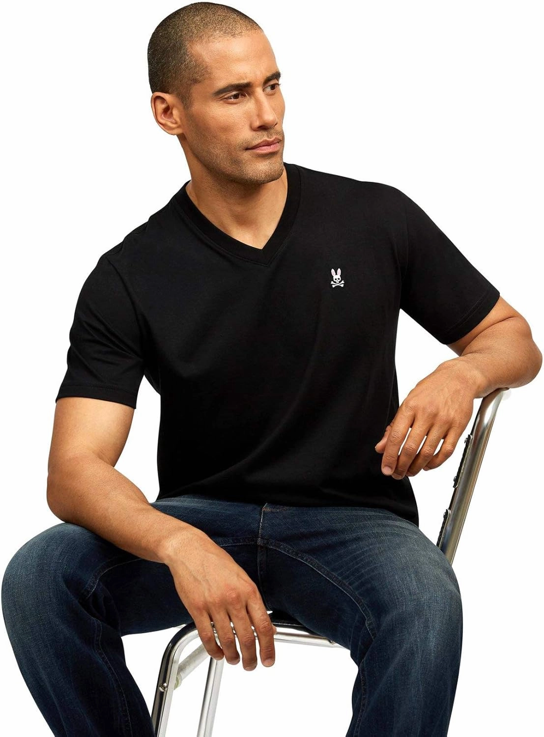 Mens Gray Classic V Neck TEE - B6U100CRPC