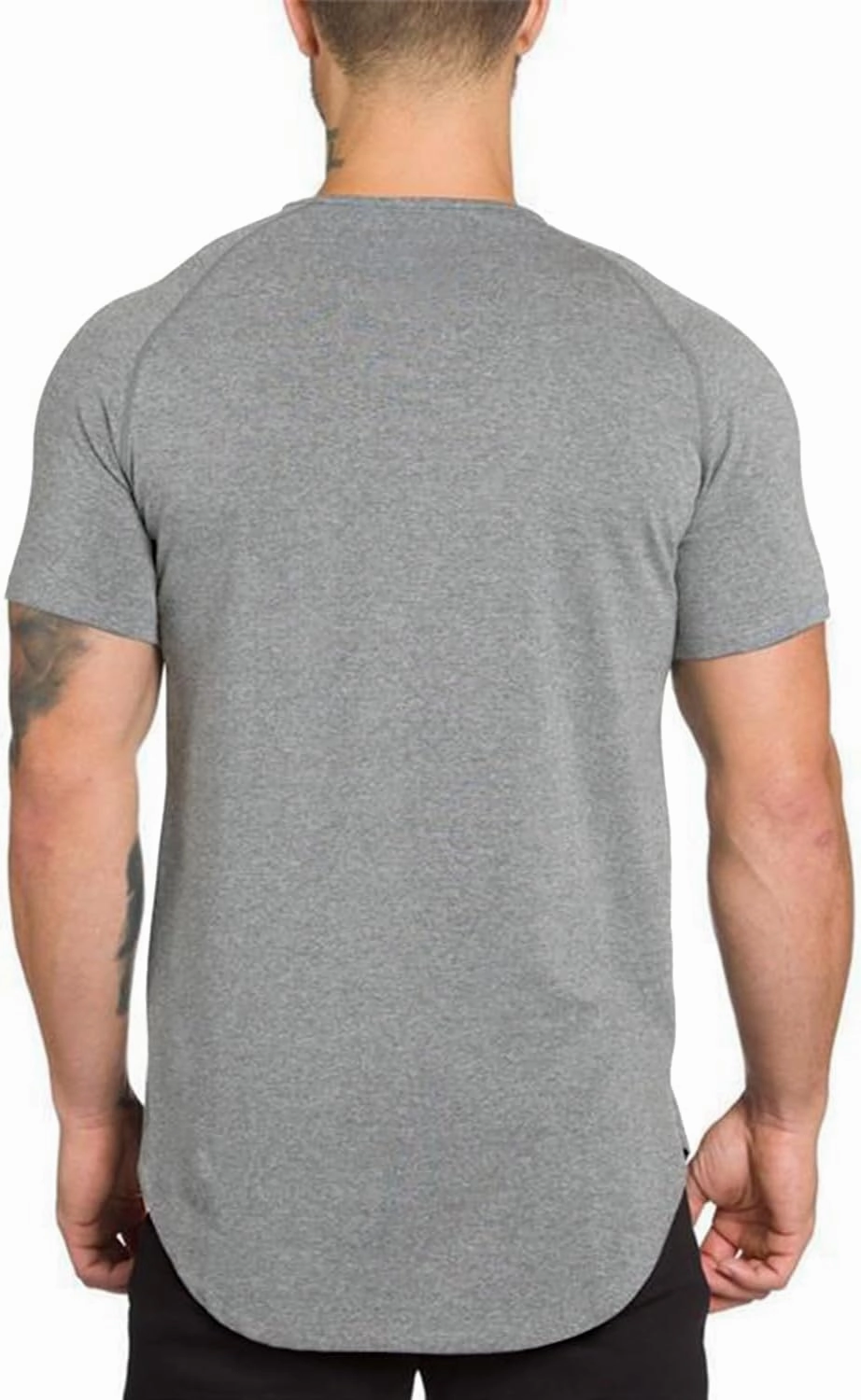 Mens Gym Workout Slim Fit Short Sleeve T-Shirt Cotton Performance Athletic Shirts Running Fitness Tee