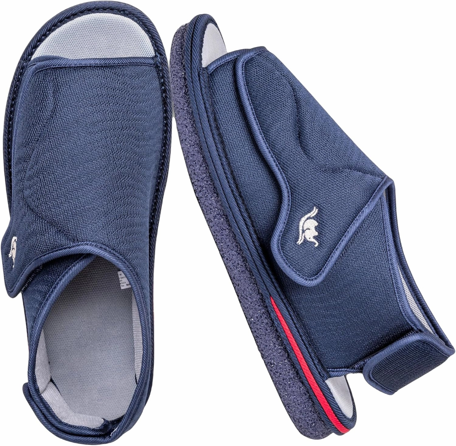 Mens Memory Foam Diabetic Slippers with Adjustable Closure, Extra Wide Comfy Warm Plush Fleece Arthritis Edema Swollen Diabetic House Shoes Machine Washable with Anti Slip Sole