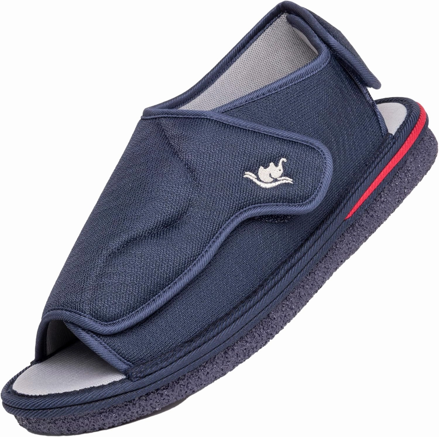 Mens Memory Foam Diabetic Slippers with Adjustable Closure, Extra Wide Comfy Warm Plush Fleece Arthritis Edema Swollen Diabetic House Shoes Machine Washable with Anti Slip Sole