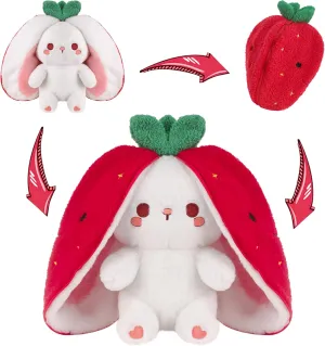 MIAODAM Strawberry Bunny Plush Toy-Soft Huggable Stuffed Animal for Babies, Kids & Collectors, Birthday Present & Nursery Decor 13.7inch