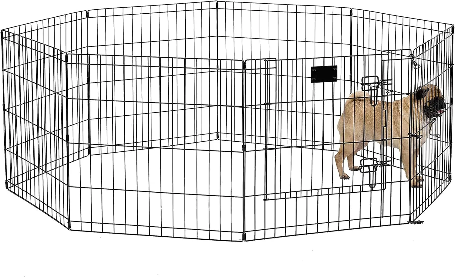 MidWest Homes for Pets Dog Exercise Pen & Playpen, 24" W x 24" H, with Door, Black