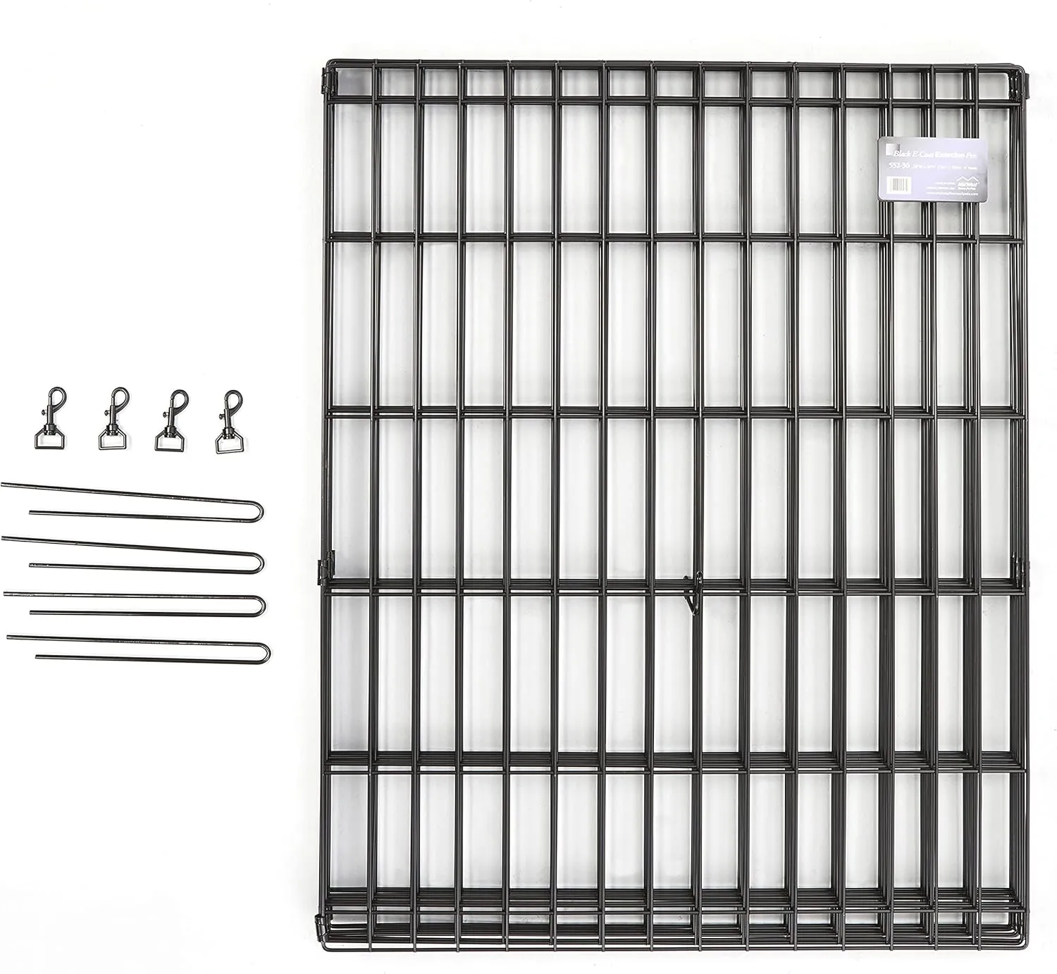 MidWest Homes for Pets Dog Exercise Pen & Playpen, 24" W x 24" H, with Door, Black