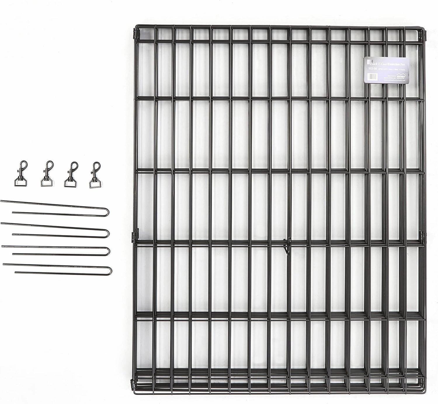 MidWest Homes for Pets Dog Exercise Pen & Playpen, 24" W x 30" W, No Door, Black