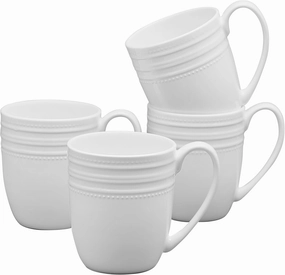 Mikasa Kamryn Vegan Bone China Lightweight Set of 4 Mugs, 13.5 Ounce