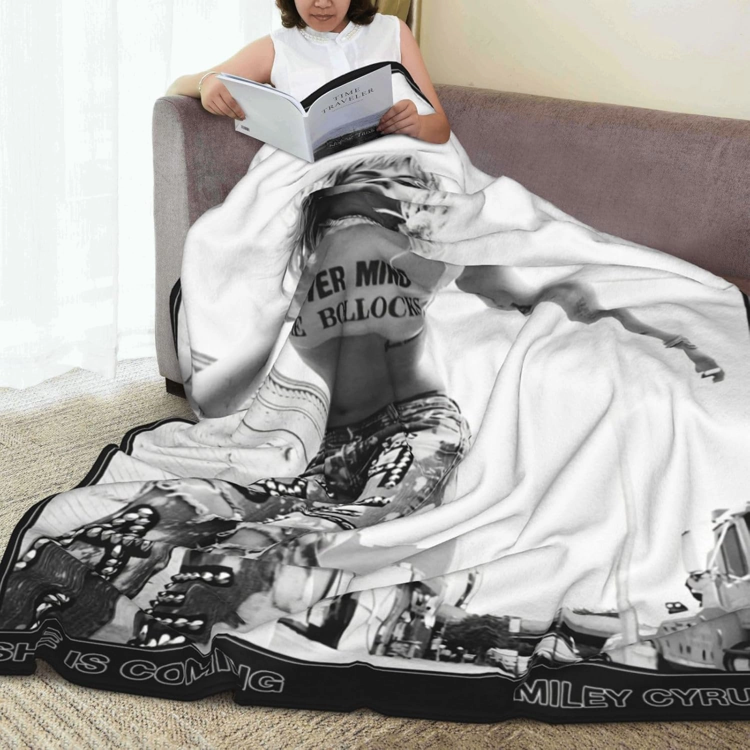 Miley Music Cyrus Fleece Throw Blanket Flannel Air Conditioning Quilt for Couch Camping Travel 40"x30"