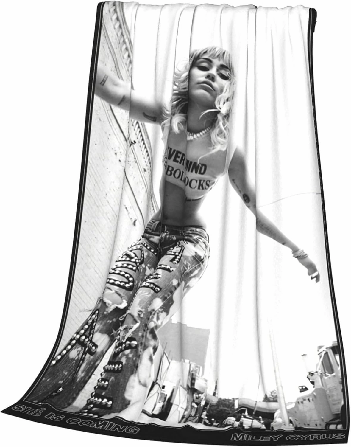 Miley Music Cyrus Fleece Throw Blanket Flannel Air Conditioning Quilt for Couch Camping Travel 40"x30"
