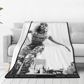 Miley Music Cyrus Fleece Throw Blanket Flannel Air Conditioning Quilt for Couch Camping Travel 40"x30"