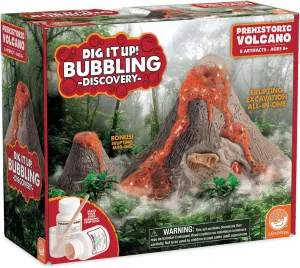 MindWare Dig It Up! Bubbling Discovery: Prehistoric Volcano Fossil Dig Kit – Make The Volcano Erupt and Then Excavate 7 Artifacts – Educational Activity for Kids & Teens – Ages 8 & Up