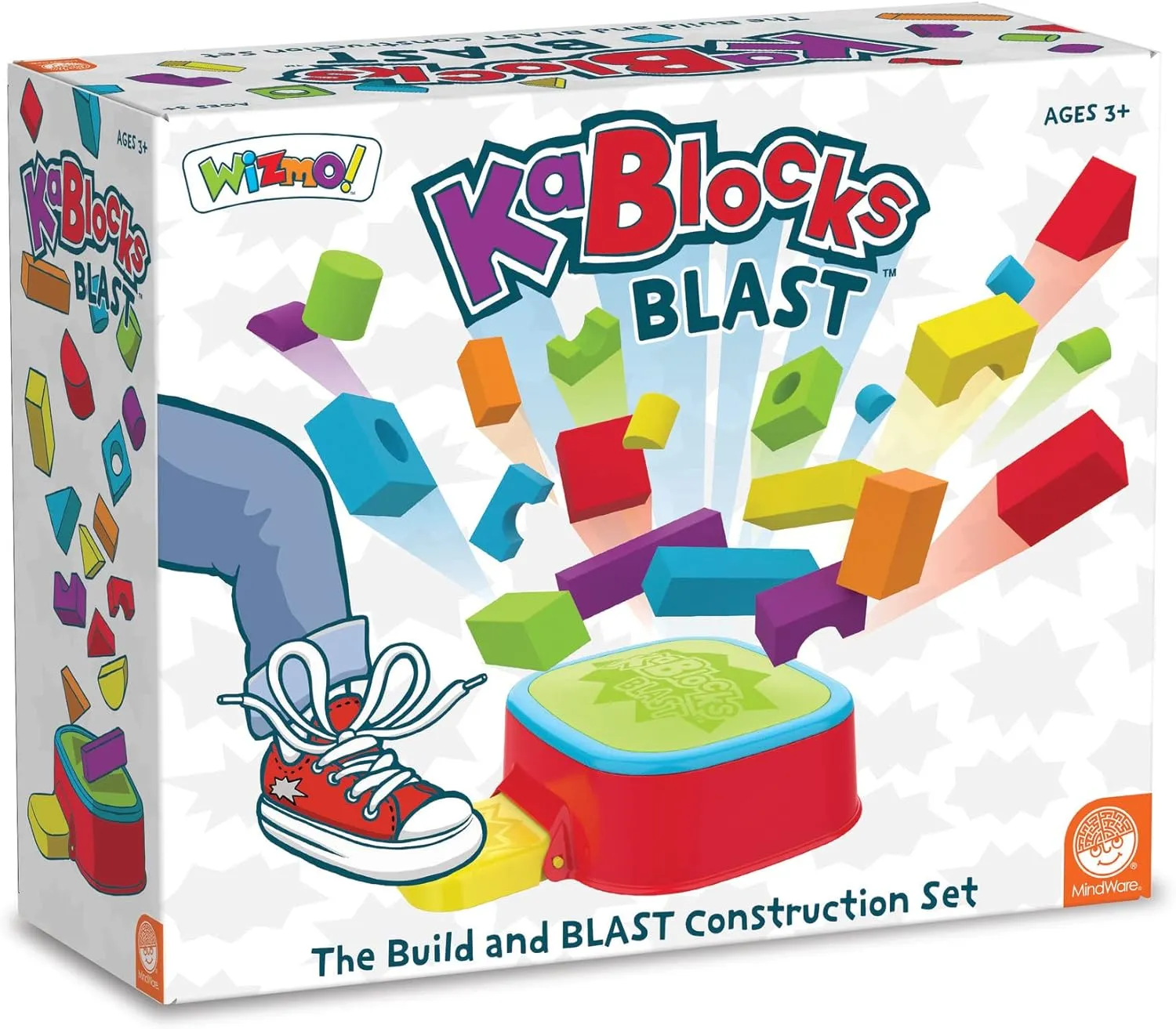 MindWare KaBlocks Blast, Includes 30 Foam Blocks, 2 Launch Blocks, Building Platform & Kaboom Launch Pad - Ages 3 