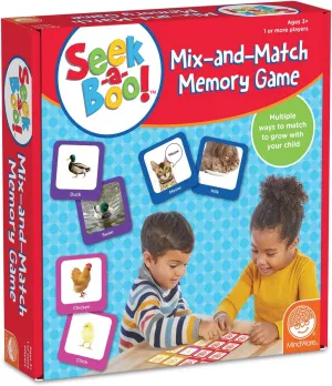 MindWare Seek-A-Boo Mix-and-Match Memory Game – Early Learning for Toddlers & Preschoolers – Great for Home or Daycares – 64 Tiles & Parent Guide – Ages 3 