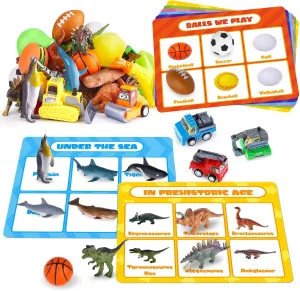 Minetom Sorting Toys for Toddlers, Montessori Toys for Kids Educational Sensory Toy Preschool Learning Activities Playset, Fine Motor Dinosaur Matching Game Birthay Gift for 3 4 5  Year Old Boys Girls
