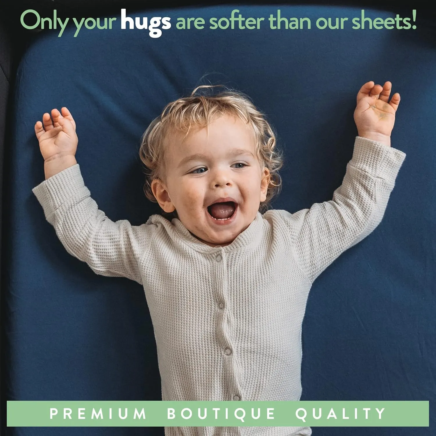 Mini Portable 24x38 Fitted Crib Sheets – Compatible with Dream on Me, Delta Porta Crib and Arms Reach Ideal Cosleeper – 100% Jersey Cotton – Dusty Blue   Navy – 2 Pack