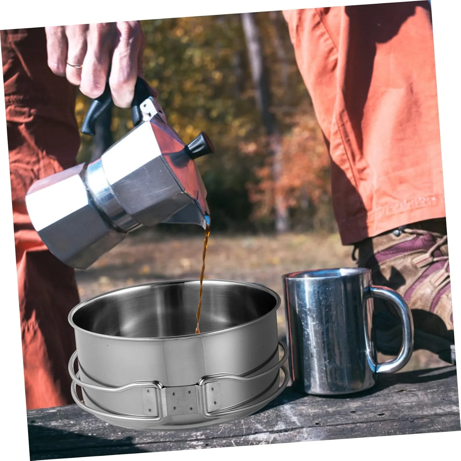 Mipcase Picnic Cooker Pot Stackable Camping Skillet Mini Camping Stove Cutlery Camping Stove Propane Picnic