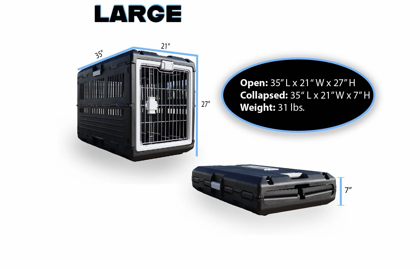 Mirapet Large Collapsible Crate